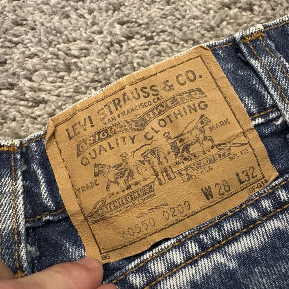 Vintage Levi's 550 Jeans USA Acid Wash Orange Tab 28x32 Made In USA 80's 90's - Picture 13 of 14